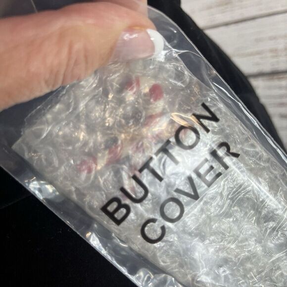 The Quacker Factory Shacket Jacket size Large Black Velvet Candy Canes Christmas - Picture 8 of 11